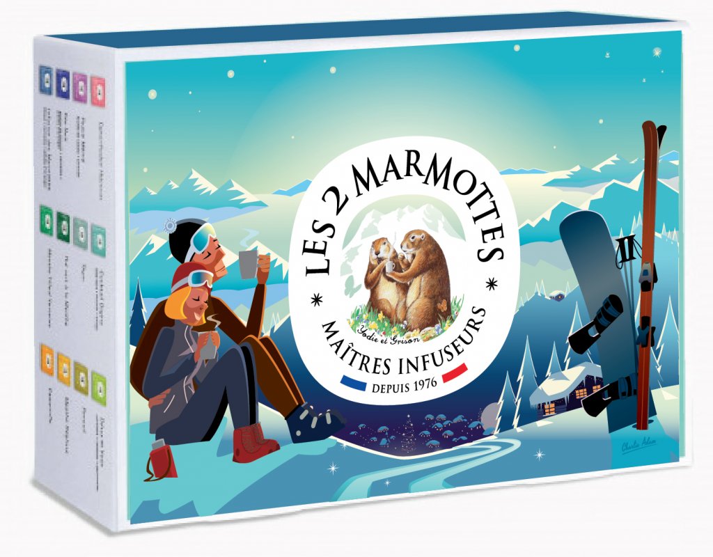 LES DEUX MARMOTTES Tisanes.  Coffret collector