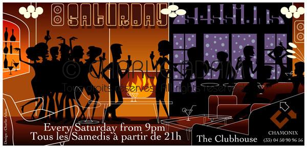 Flyer Saturdays au Club House Chamonix