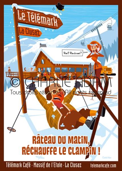 Tlmark Caf- La Clusaz. Affiche.