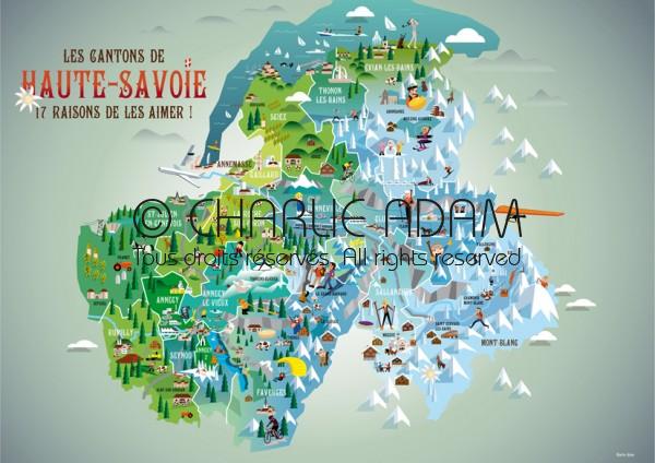 Carte des cantons de Haute Savoie